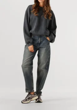 antraciet alix the label sweater ladies knitted acid washed sweater