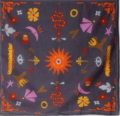 antraciet bonnie studios sjaal navy mixed scarf