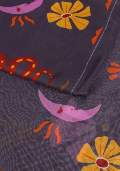 antraciet bonnie studios sjaal navy mixed scarf