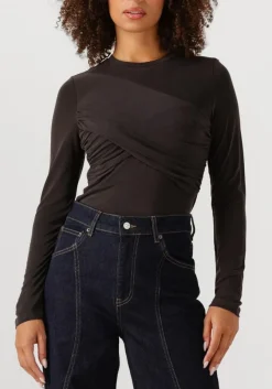 antraciet co'couture top camilla drape longsleeve blouse