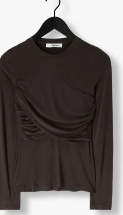 antraciet co'couture top camilla drape longsleeve blouse