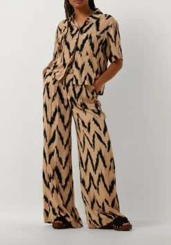 beige aaiko wijde broek frederique ikat vis 528