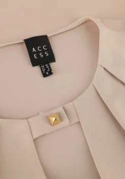 beige access blouses blouse with front v opening