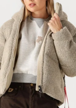 beige after label gewatteerde jas sarajevol