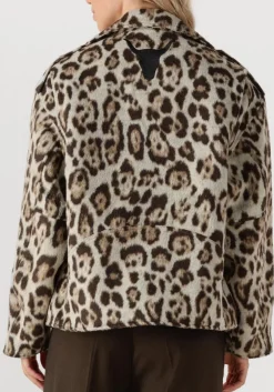 beige alix the label jack ladies woven jaquar biker jacket