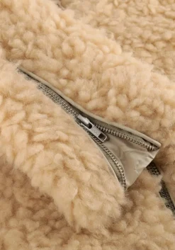 beige alix the label teddy jas ladies woven teddy coat