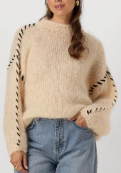 beige american dreams trui catio mohair stitch pullover