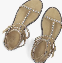 beige ash platte sandalen play