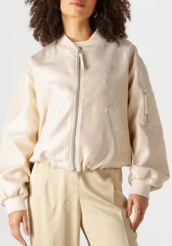 beige beaumont jack goldie bomber jacket