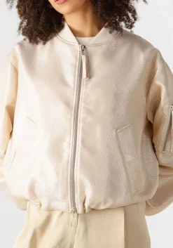 beige beaumont jack goldie bomber jacket