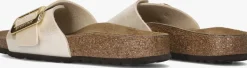 beige birkenstock slippers catalina cushion buckle