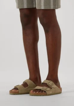 beige birkenstock slippers arizona heren