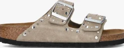 beige birkenstock teenslippers arizona rivet border