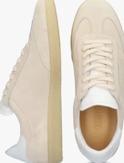 beige blackstone lage sneakers lime wren perf