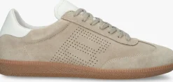 beige blackstone lage sneakers lime wren perf