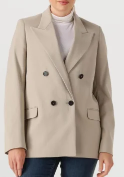 beige closed blazer fitted doublebreasted