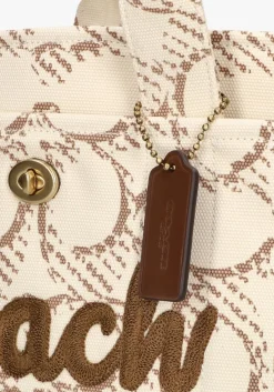 beige coach handtas maxi signature canvas cargo tote
