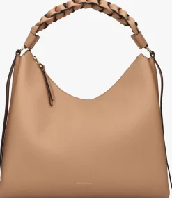 beige coccinelle schoudertas double grainy