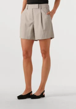 beige co'couture broeken vidacc crop pleat shorts