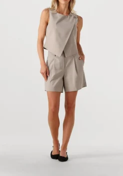 beige co'couture broeken vidacc crop pleat shorts