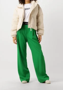 beige co'couture gewatteerde jas frosty crop purr jacket