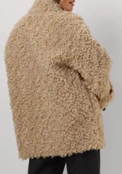 beige co'couture teddy jas teddy mix jacket