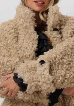 beige co'couture teddy jas teddy mix jacket