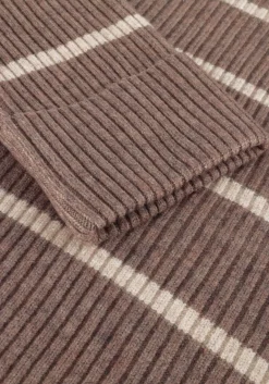 beige co'couture trui row stripe box crop knit