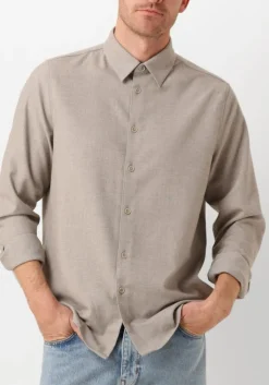 beige drykorn casual overhemd ramis