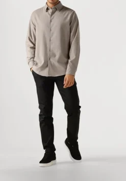 beige drykorn casual overhemd ramis