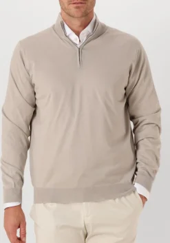 beige filippo de laurentiis trui mezza zip ml r.merino