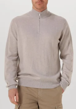beige filippo de laurentiis trui mezza zip ml