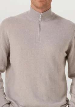 beige filippo de laurentiis trui mezza zip ml