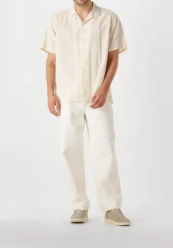 beige forét casual overhemd peer flower jacquard ss shirt