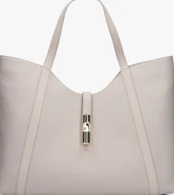 beige furla schoudertas goccia xl hobo