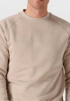 beige genti trui basic logo sweater