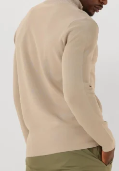 beige genti trui turtle zip