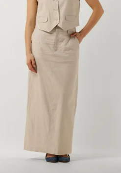 beige gestuz maxirok lizagz linen hw skirt
