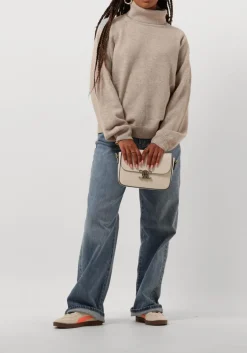 beige gestuz trui manzigz wool rollneck