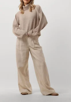 beige gestuz trui manzigz wool rollneck