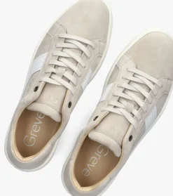 beige greve lage sneakers wave