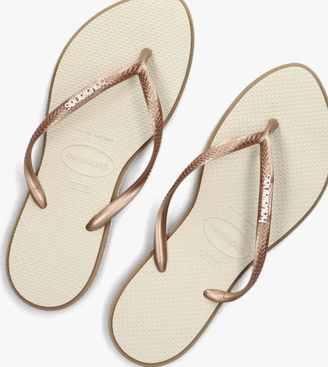 beige havaianas teenslippers slim point