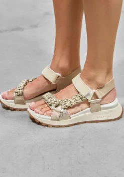 beige hispanitas platte sandalen hv253898