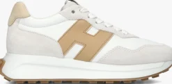 beige hogan lage sneakers h641 allacciato