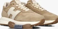 beige hogan lage sneakers h641 allacciato h patch