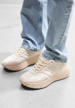beige hogan lage sneakers h669 allacciato h
