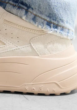 beige hogan lage sneakers h669 allacciato h