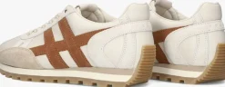 beige hogan lage sneakers h671 allacciato