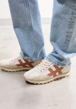 beige hogan lage sneakers h671 allacciato