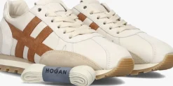 beige hogan lage sneakers h671 allacciato